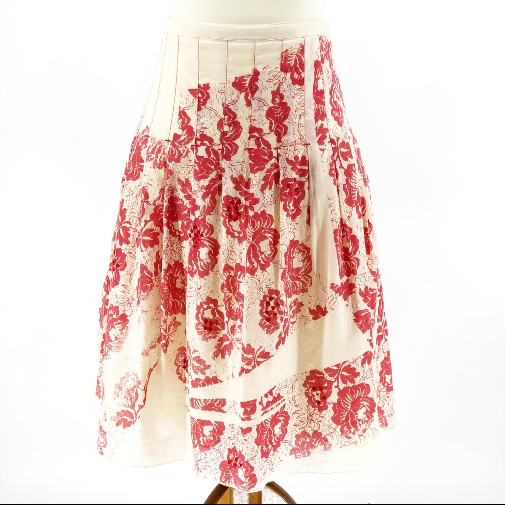 CLEARANCE 5 for $20 SALE Free People Pleated Floral Boho Skirt | 4 | A1-36